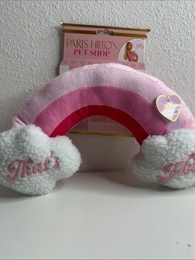 Paris Hilton Pink Plush Rainbow Dog Toy